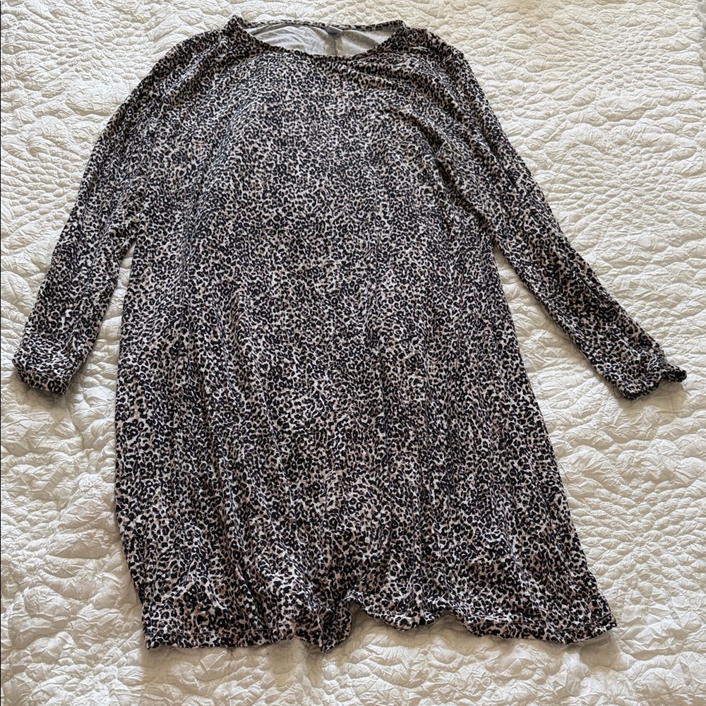 Leopard Print Long Sleeve Dress